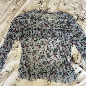 See Through Long Sleeve Top